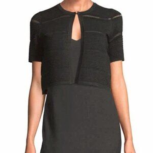 Calvin Klein Black Short Sleeve Crop Bolero Shrug Cardigan Sweater Size XL
